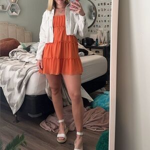 Orange Tiered Dress